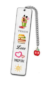 Teacher Bookmark with Apple Charm